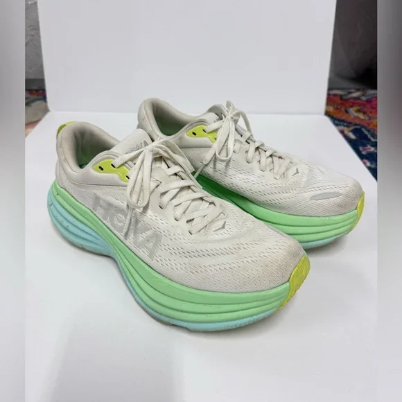 Hoka One One Bondi 8 - Blanc De Blanc - Sunlit Ocean Blue Green Women's Size 7 - Picture 2 of 8